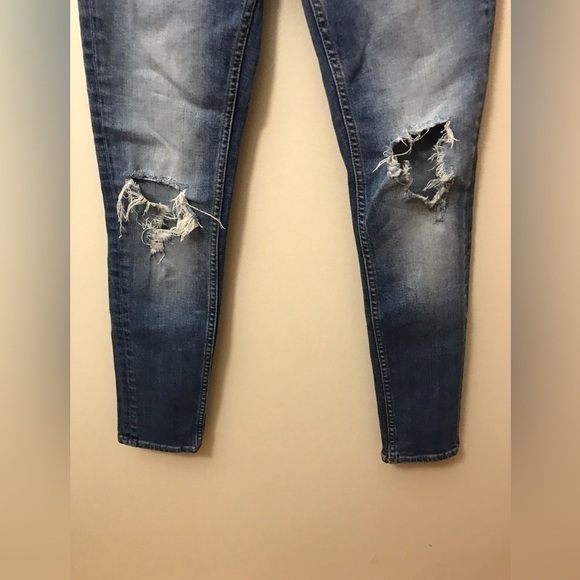 VIGOSS Thompson Tomboy Medium Wash Distressed Mid Rise Skinny Jeans. Size 25 - Picture 6 of 13